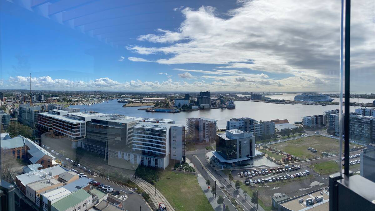 The view from the top floor of the 19-storey Sky Residences building on Hunter Street. 