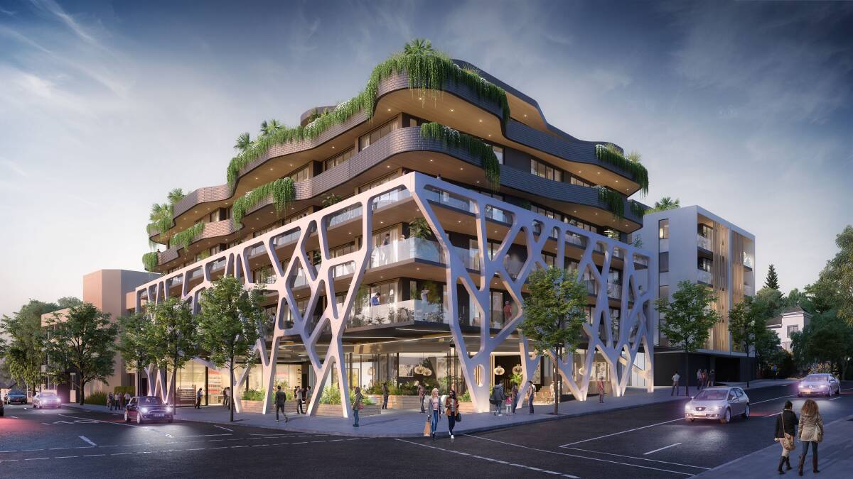 STANDING OUT: An EJE Architecture render of the building proposed for 59 Darby Street, across the road from Newcastle Regional Art Gallery.