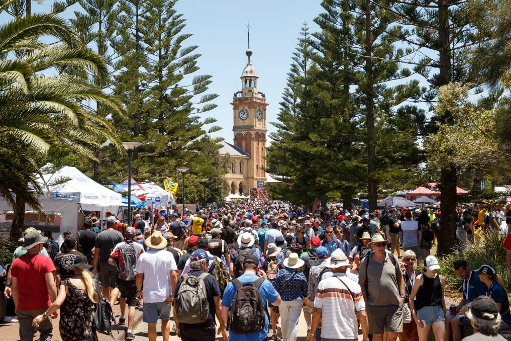 DRAWCARD: Spectators in the race precinct at last year's Newcastle 500. A council-commissioned study says overnight visitors spent $191 each per day. Picture: Max Mason-Hubers 