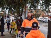 HIGH VISIBILITY: Labor candidate Dan Repacholi at Singleton pre-poll on Friday. Picture: Ethan Hamilton