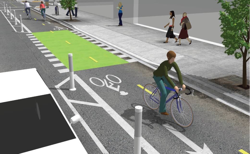 MOVING ON: Newcastle City Council is revisiting plans for a bi-directional cycle path for the western end of Hunter Street between Union Street and Gordon Avenue. 