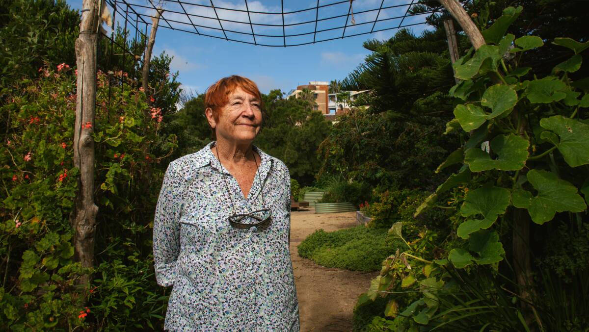 'OUTRAGEOUS': Christine Everingham in the Foreshore Park community garden. She denies intimidating a council staff member at a drop-in session last month. Picture: Simon McCarthy
