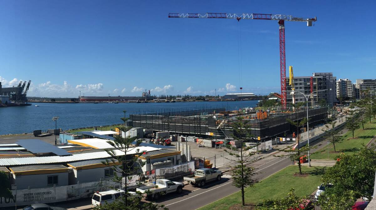 Doma Group's Lume development under construction on the Newcastle waterfront. It is one of several major residential projects on the horizon in the inner-city. 