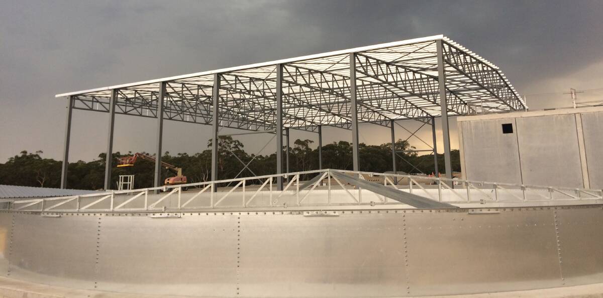 Lake Macquarie's green waste recycling plant under construction at Awaba.