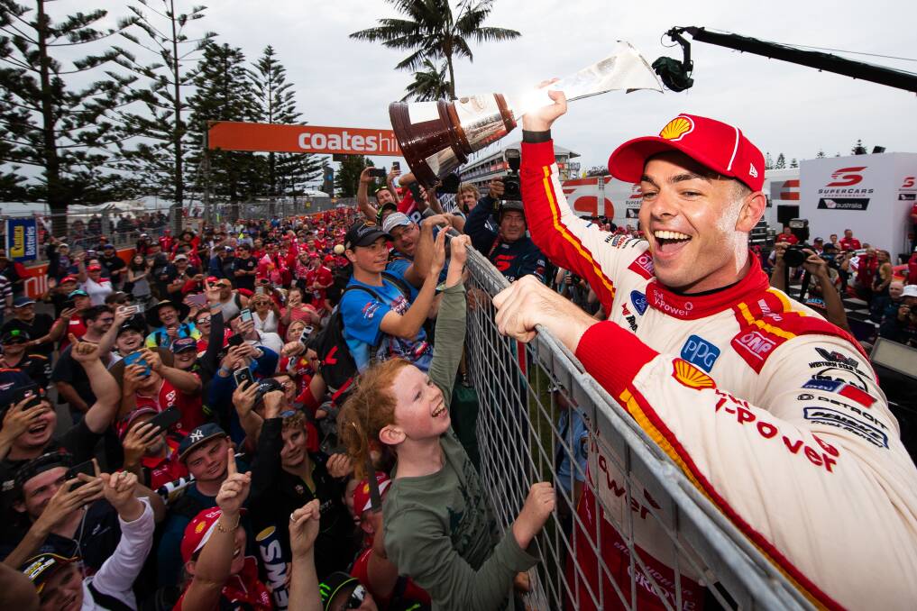 CHAMPION: Scott McLaughlin celebrates on Sunday after wrapping up the drivers' championship. Picture: Getty Images