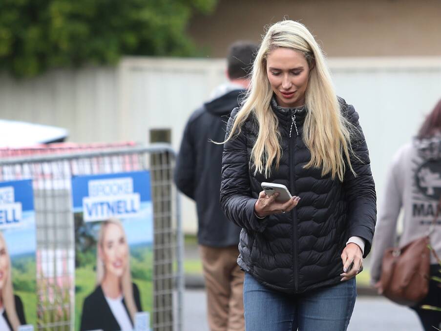 POTENTIAL CHALLENGER: Brooke Vitnell at a polling booth on election day in May. Picture: Peter Lorimer