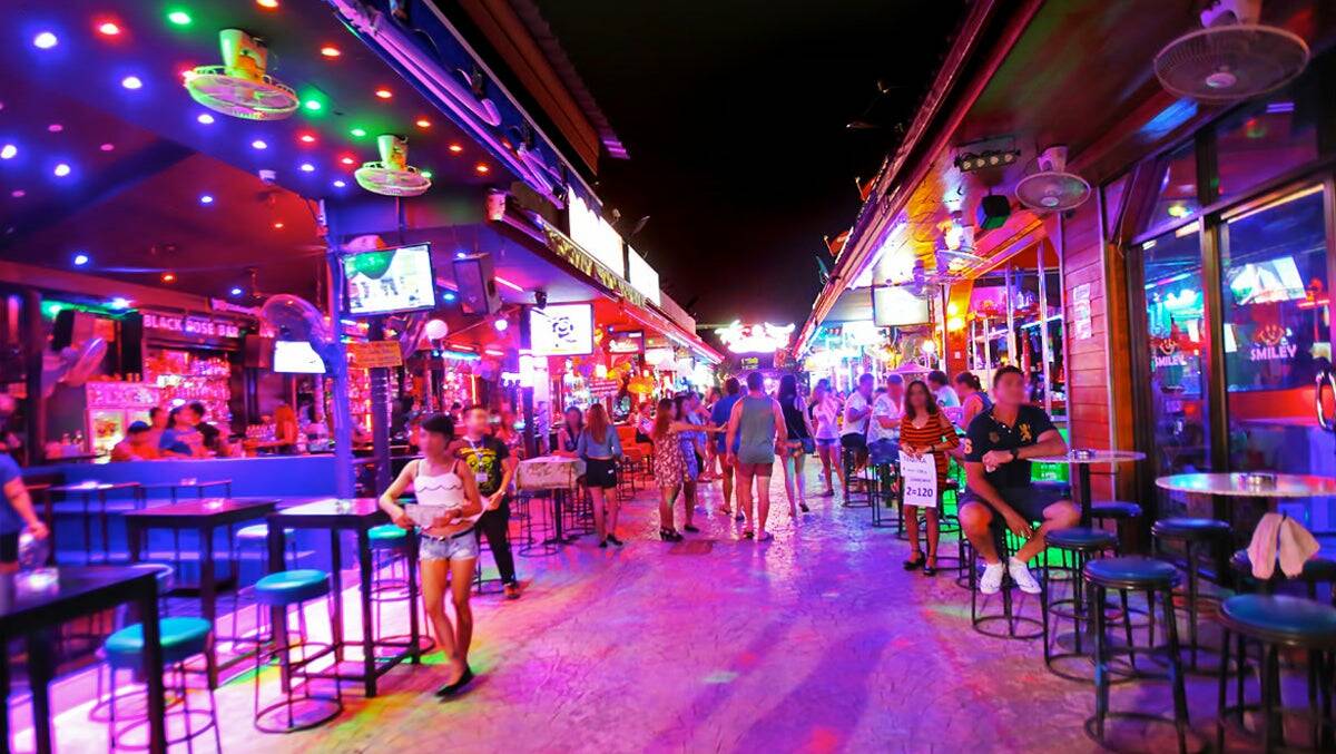 Bangla Road, where Matthew Winder was arrested, is a popular nightclub and restaurant strip in Patong Beach.