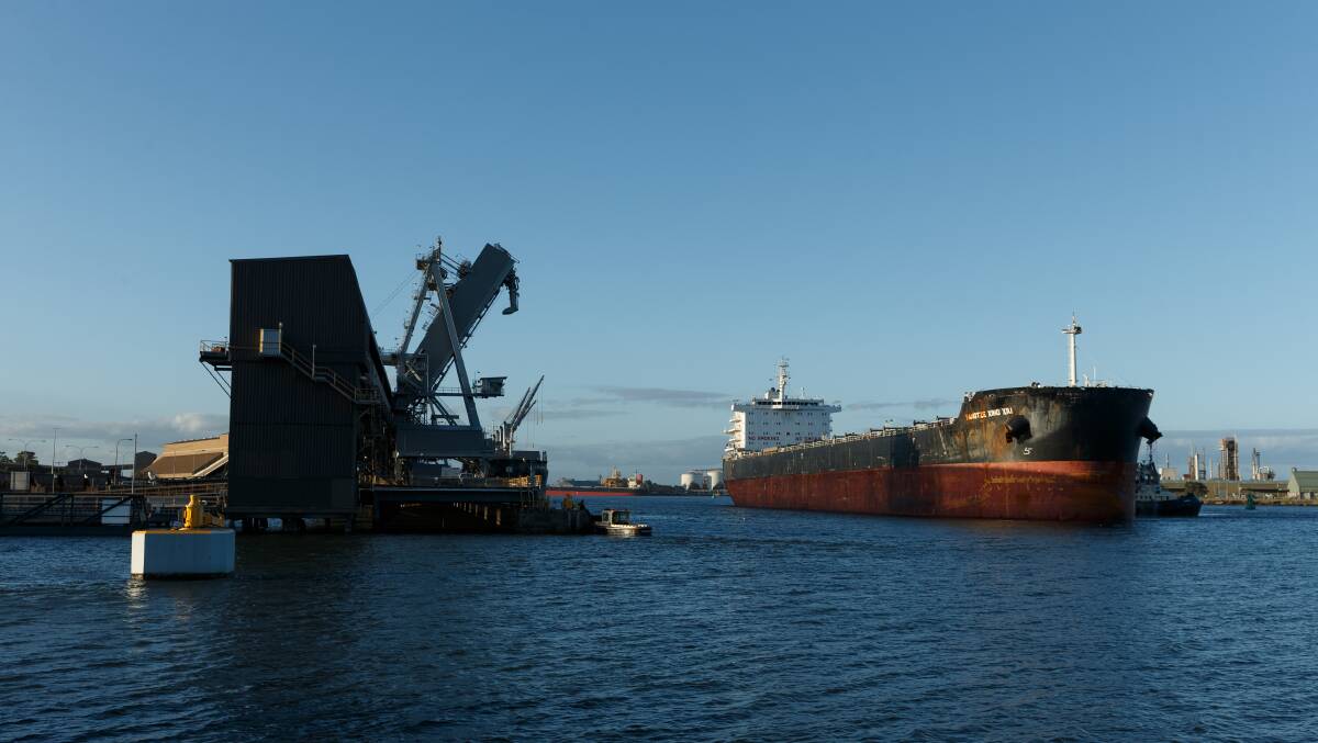 PRICE WAR: A ship at the Carrington coal loader last year. Picture: Max Mason-Hubers