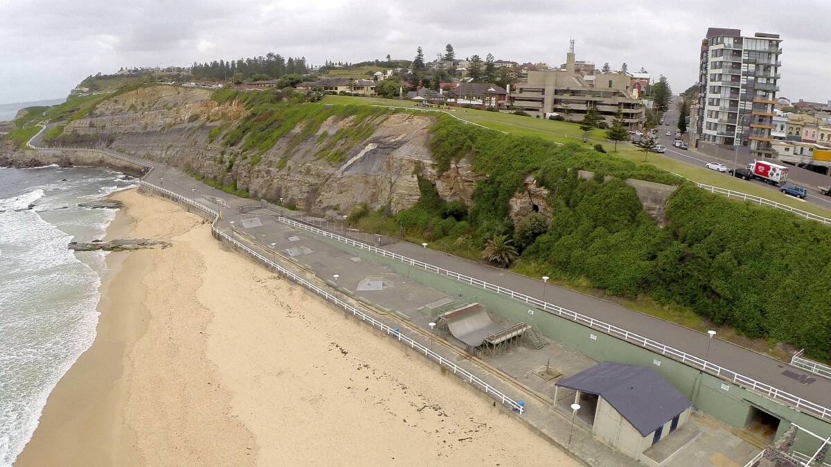 The South Newcastle beach promenade as it looks today.