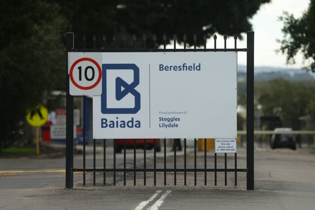 BIG EMPLOYER: The entrance to the Baiada processing plant at Beresfield. 