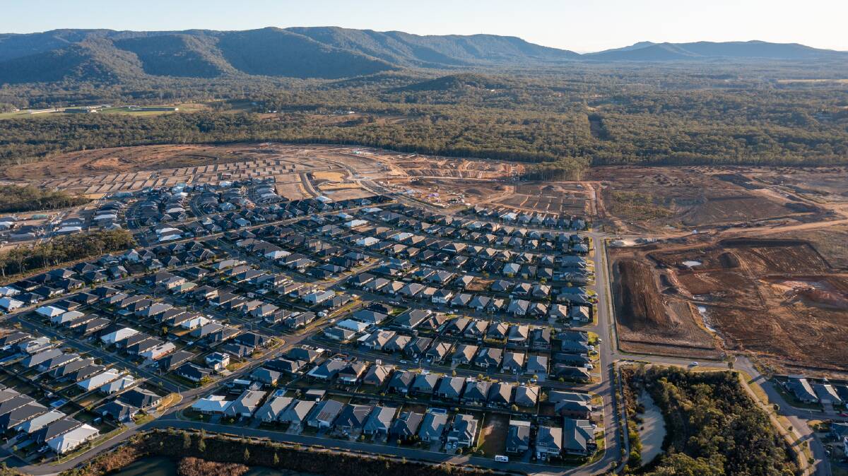 An aerial view last week of housing development in Coorabong. Picture supplied