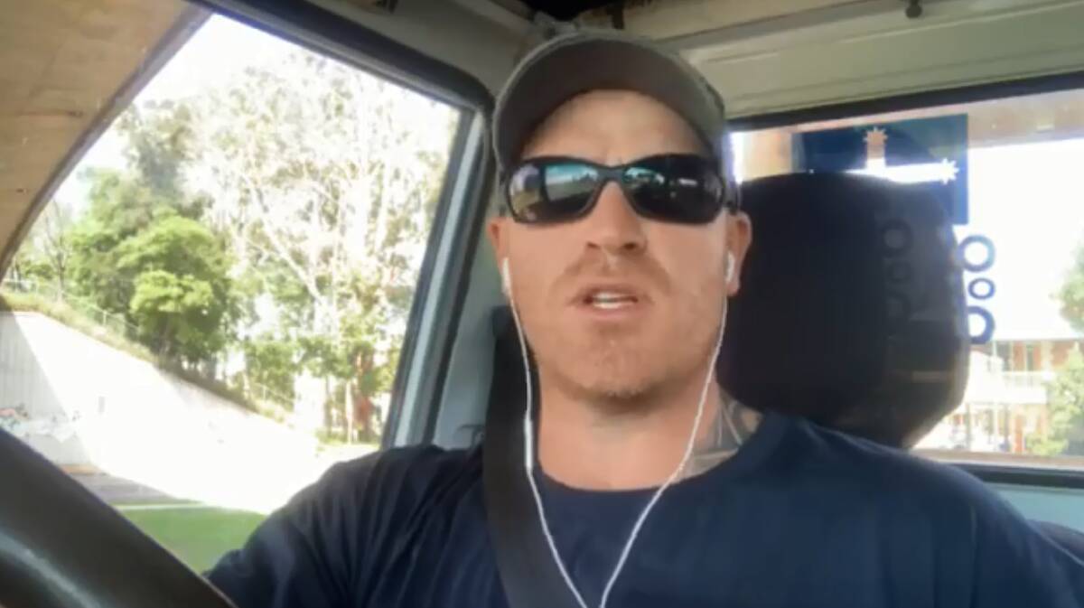 UNDER ATTACK: A screen grab from one of Stuart Bonds' videos, most of which are recorded inside his car. 