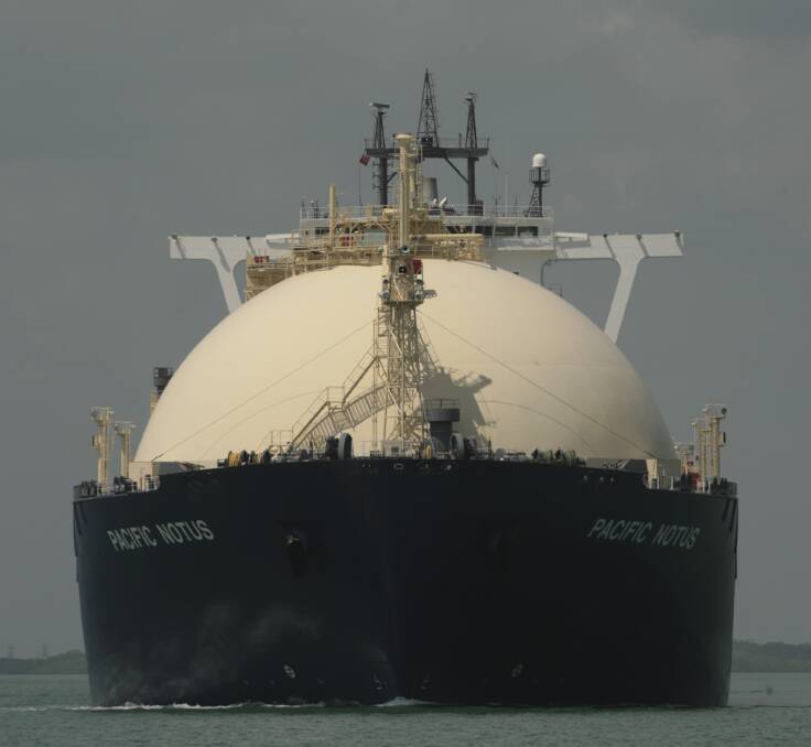 NEW CARGO: A ship transporting liquefied natural gas.