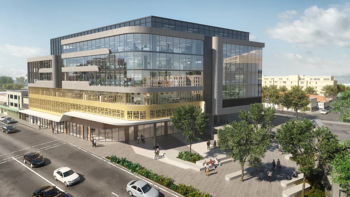 An artist's impression of the Darby Plaza office building proposed by GWH.  