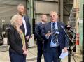 POPULAR: University of Newcastle vice-chancellor Alex Zelinsky speaks at Labor's announcement on Thursday of $16 million for an energy technology testing centre. 