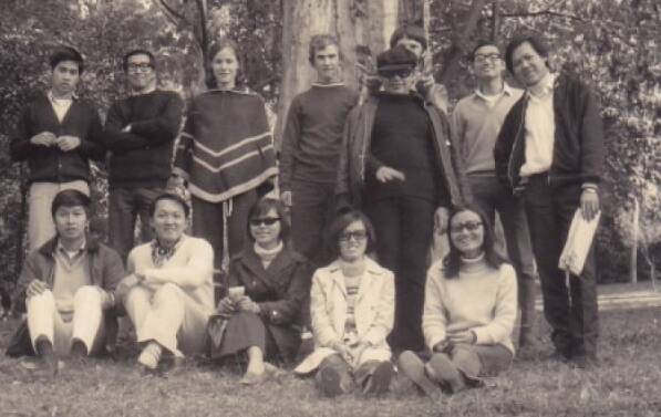 AWARD: Peter Tay Buan Huat, far right, with fellow Newcastle University students at Blackbutt in 1970.