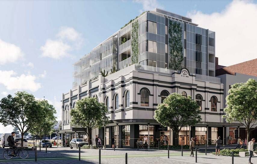 'THE LIBRARY': An architect's impression of the Newcastle School of Arts redevelopment proposal seen from Hunter Street.