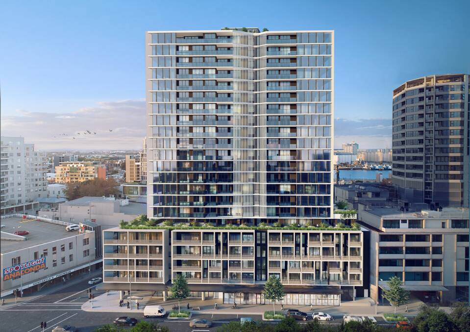 LANDMARK: The 22-storey redevelopment includes 193 apartments across two towers.