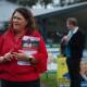 COUNTING DOWN: Paterson MP Meryl Swanson at East Maitland pre-poll centre. Picture: Marina Neil