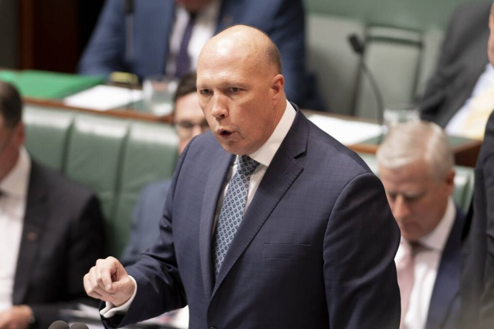 Home Affairs Minister Peter Dutton is in a Queensland hospital after testing positive to COVID-19. Picture: Sitthixay Ditthavong