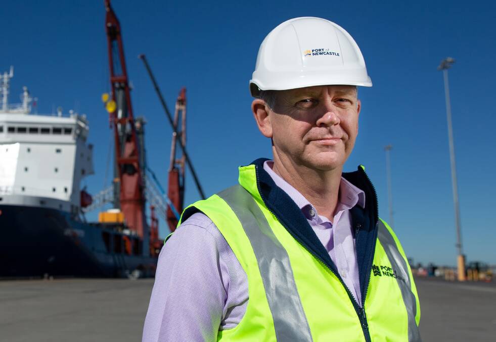 Port of Newcastle chief executive Craig Carmody at the site of the proposed container terminal at Mayfield.