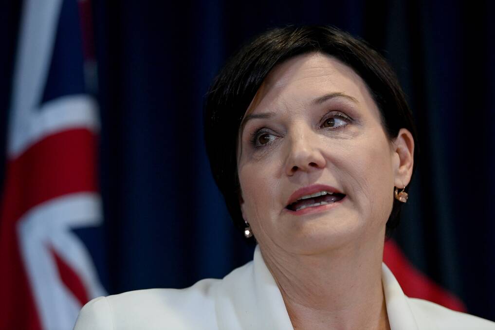PLEA FOR UNITY: Jodi McKay announces she is stepping down from the Labor leadership at a media conference at Parliament House on Friday. Picture: AAP
