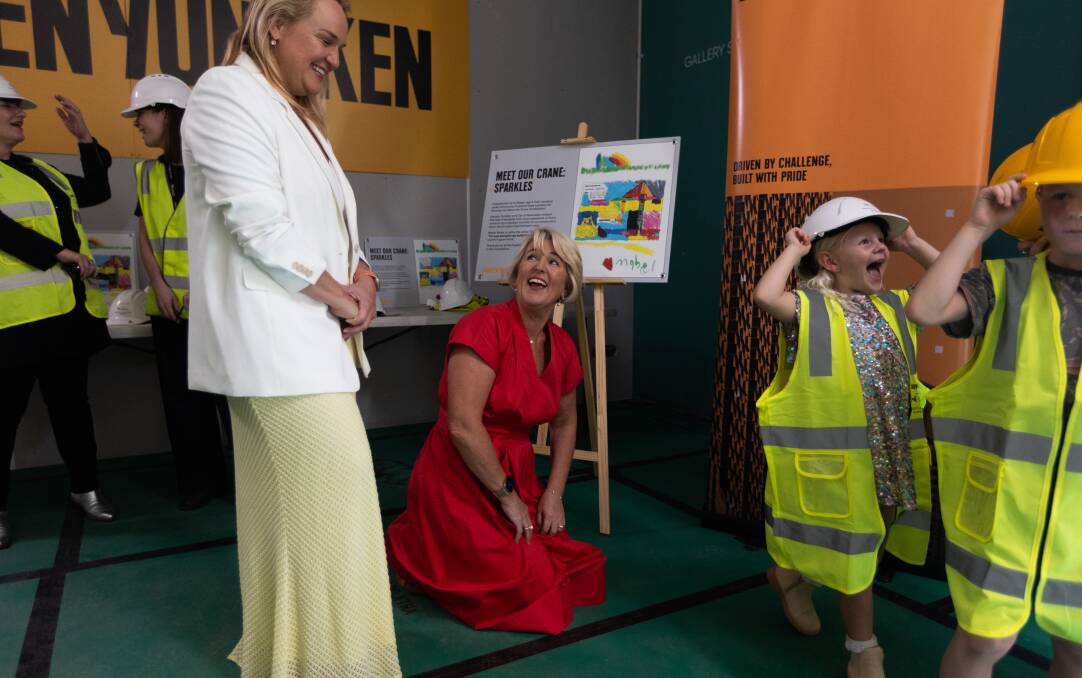 Yasmin Catley at a media event in Newcastle on Tuesday with lord mayor Nuatali Nelmes. Picture by Jonathan Carroll