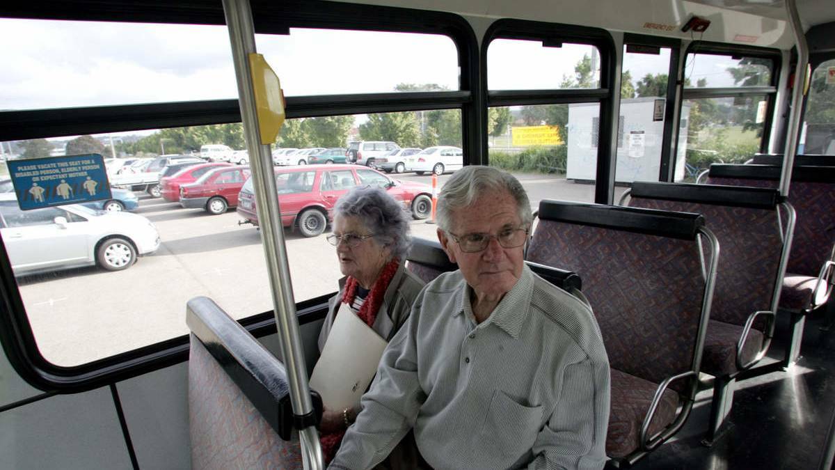 Passengers on the hospital shuttle bus before it was cut in 2015. File picture