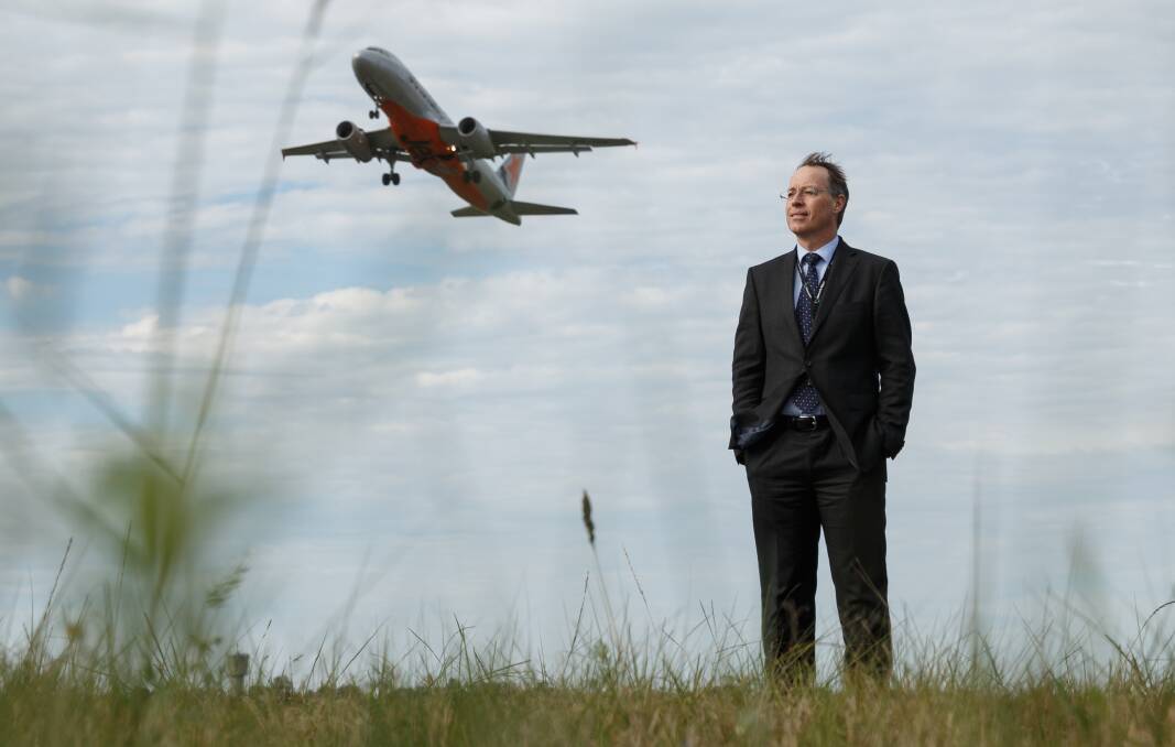 FUNDING PUSH: Newcastle Airport chief executive Dr Peter Cock hopes to convince the state government to invest in Williamtown sooner rather than later. Picture: Max Mason-Hubers 