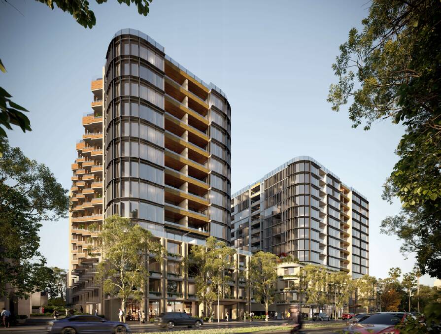An artist's impression of Wests' proposed residential and seniors living buildings in King Street.