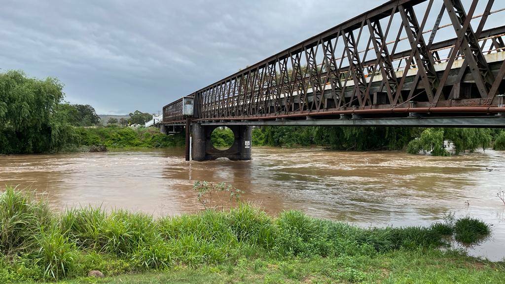 The Hunter River at Kayuga Bridge near Muswellbrook on Monday. Picture: Mathew Perry