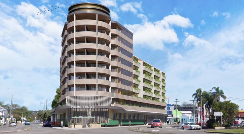 The proposed Premier Hotel redevelopment at the Nineways at Broadmeadow. Development application image