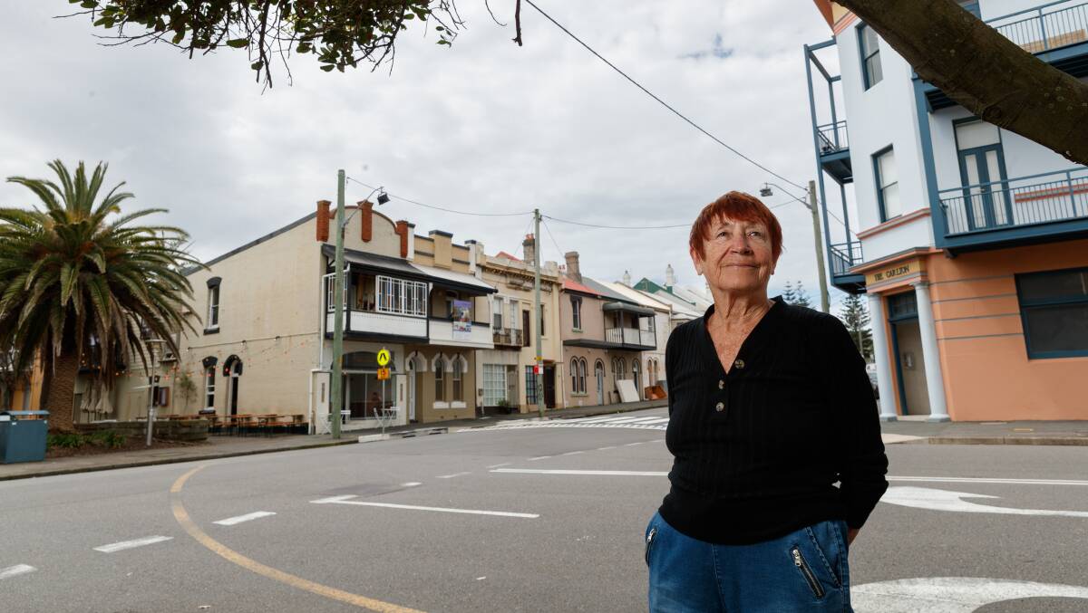 Newcastle East resident Christine Everingham stands in front of a section of the Supercars circuit in October last year. File picture 