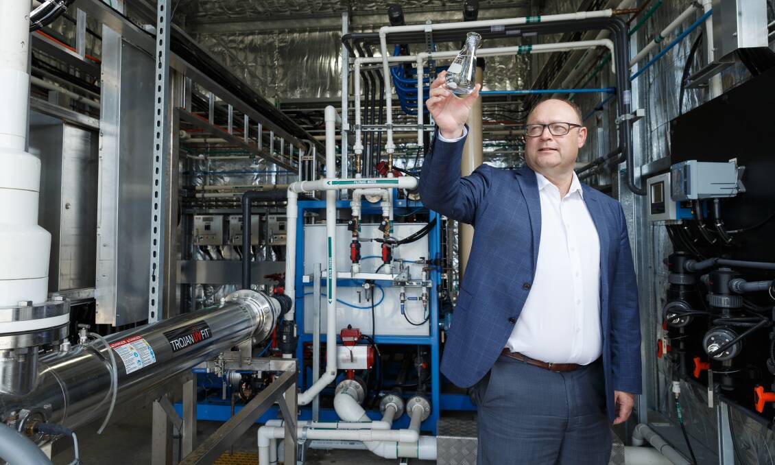 PAYING UP: Hunter Water managing director Jim Bentley at the corporation's new waste-water recycling plant at Morpeth last month. Picture: Max Mason-Hubers