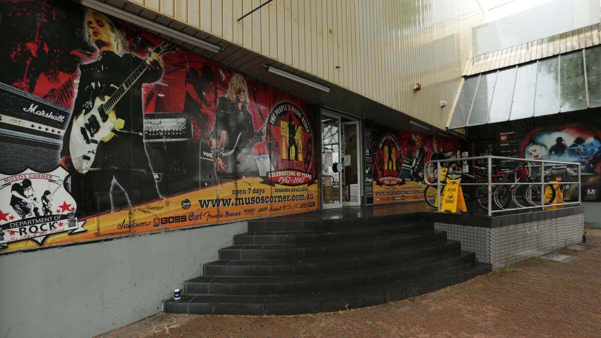 The entrance to the old Musos Corner store in National Park Street. File picture