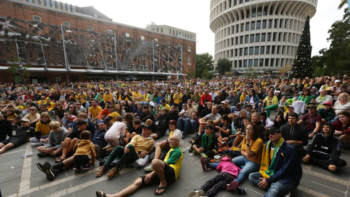 A big crowd watches the Socceroos' World Cup knockout match against Argentina last weekend. The Committee for the Hunter says the region has more capacity for population growth.