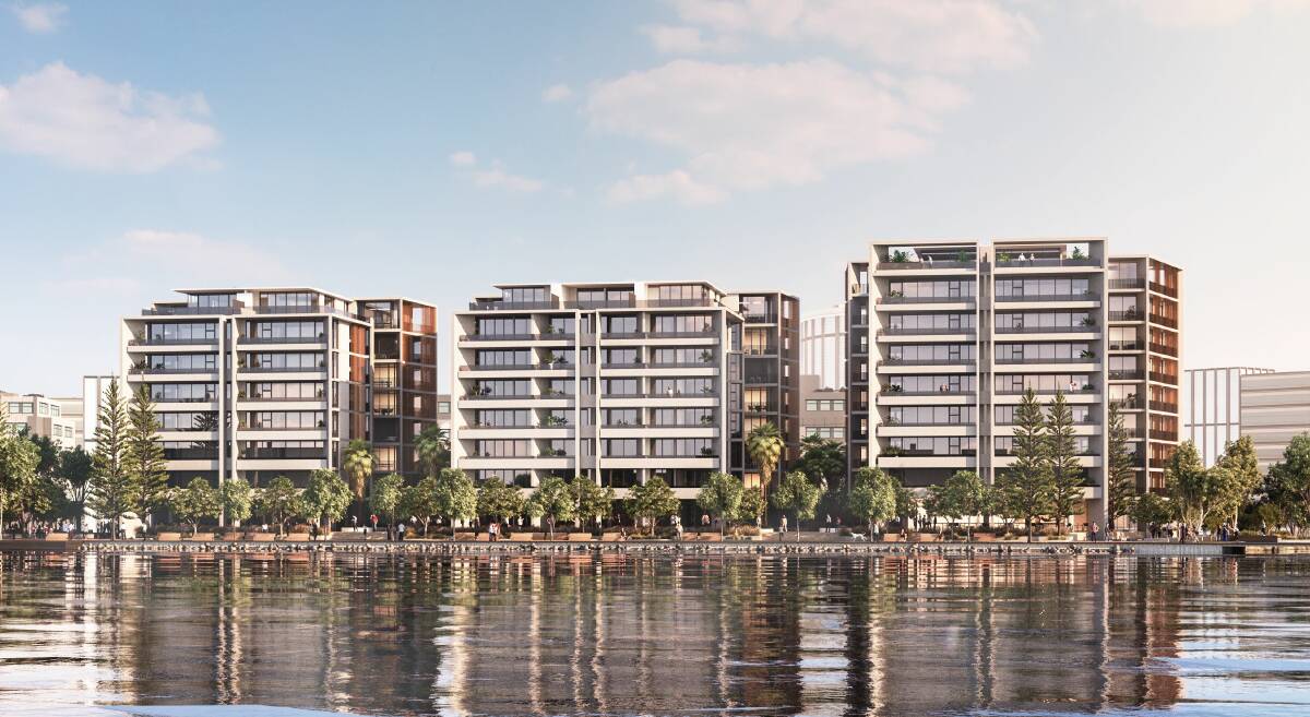 GREEN LIGHT: An artist's impression of the Horizon on the Harbour apartments at Honeysuckle. 