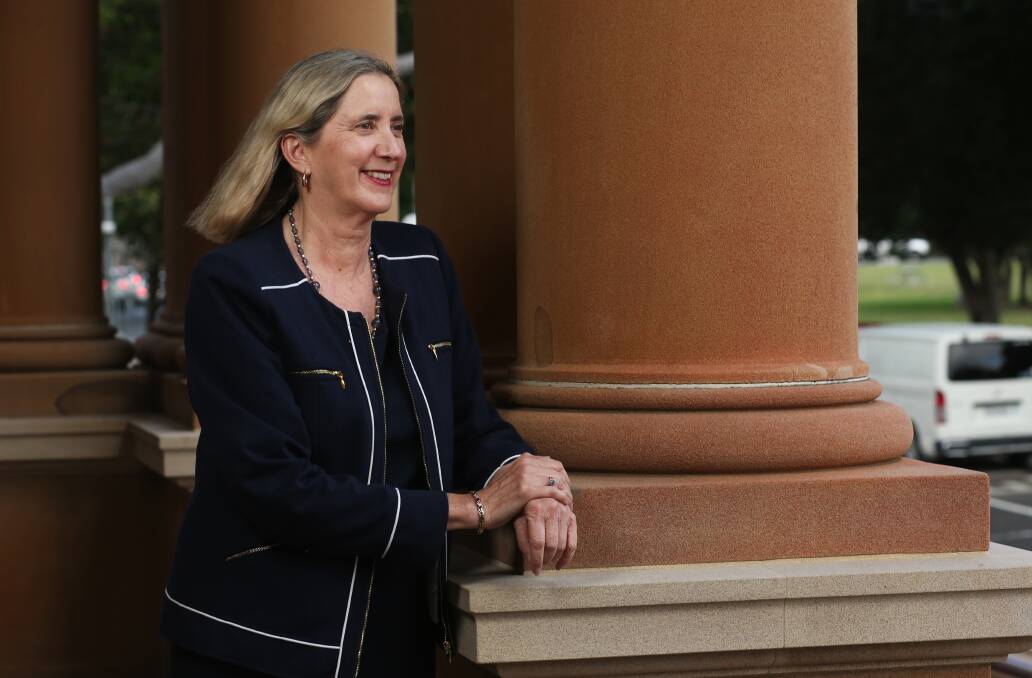 KEY ISSUES: The Liberals' mayoral candidate, Jenny Barrie, at City Hall this week. Ms Barrie has questioned the future of Supercars and would like to see Newcastle change its bin collection system to reduce landfill waste. Picture: Simone De Peak