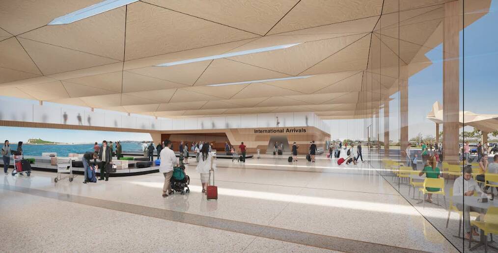 A concept plan of what the new Newcastle Airport terminal could look like. Construction could start as early as October.