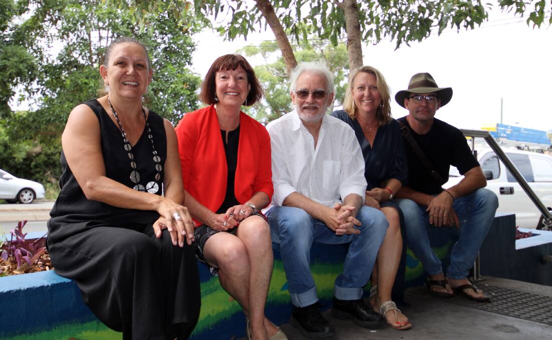 Mayor Kay Fraser, second from left, with the artists behind the Windale project.