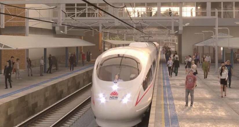 An early Transport for NSW concept image of high-speed rail. 