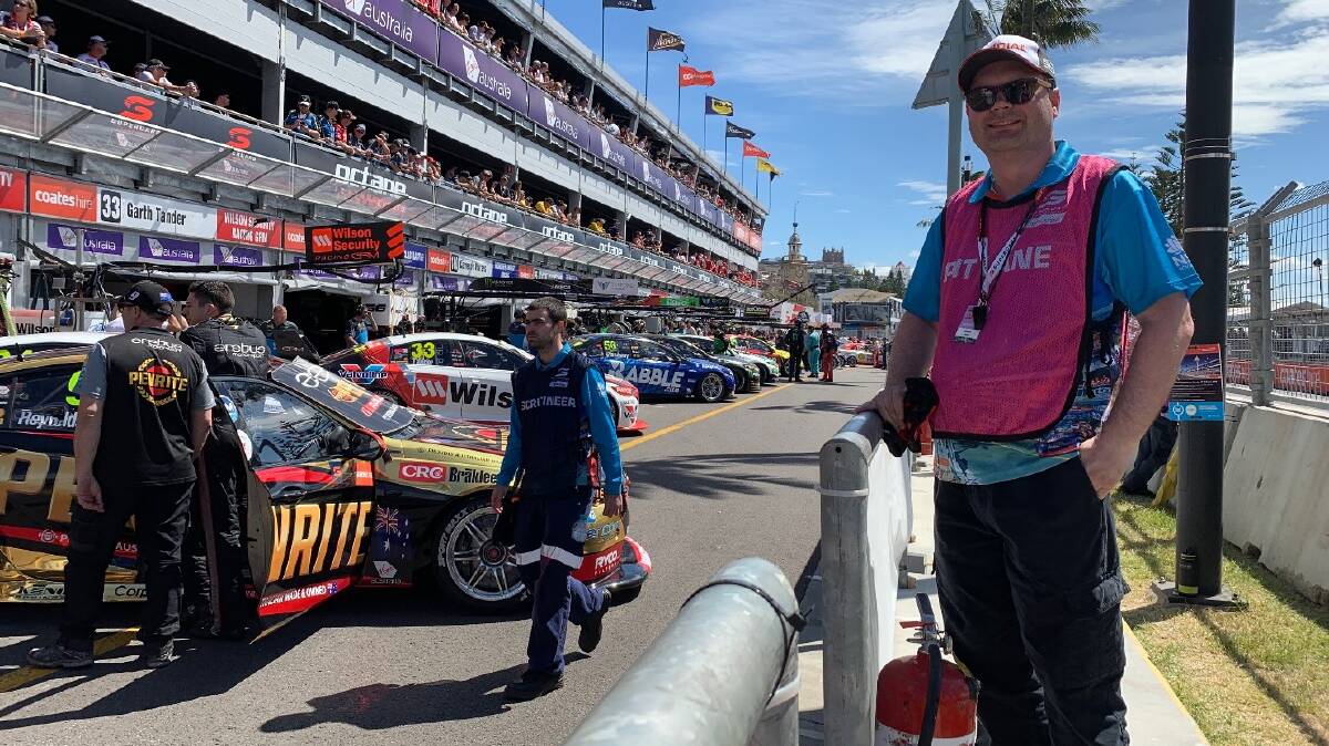 SUPPORTER: Maitland deputy mayor and Supercars fan Mitchell Griffin volunteering as a race official at the Newcastle 500.