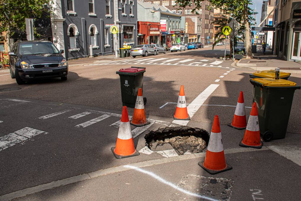 The sink hole in King Street.