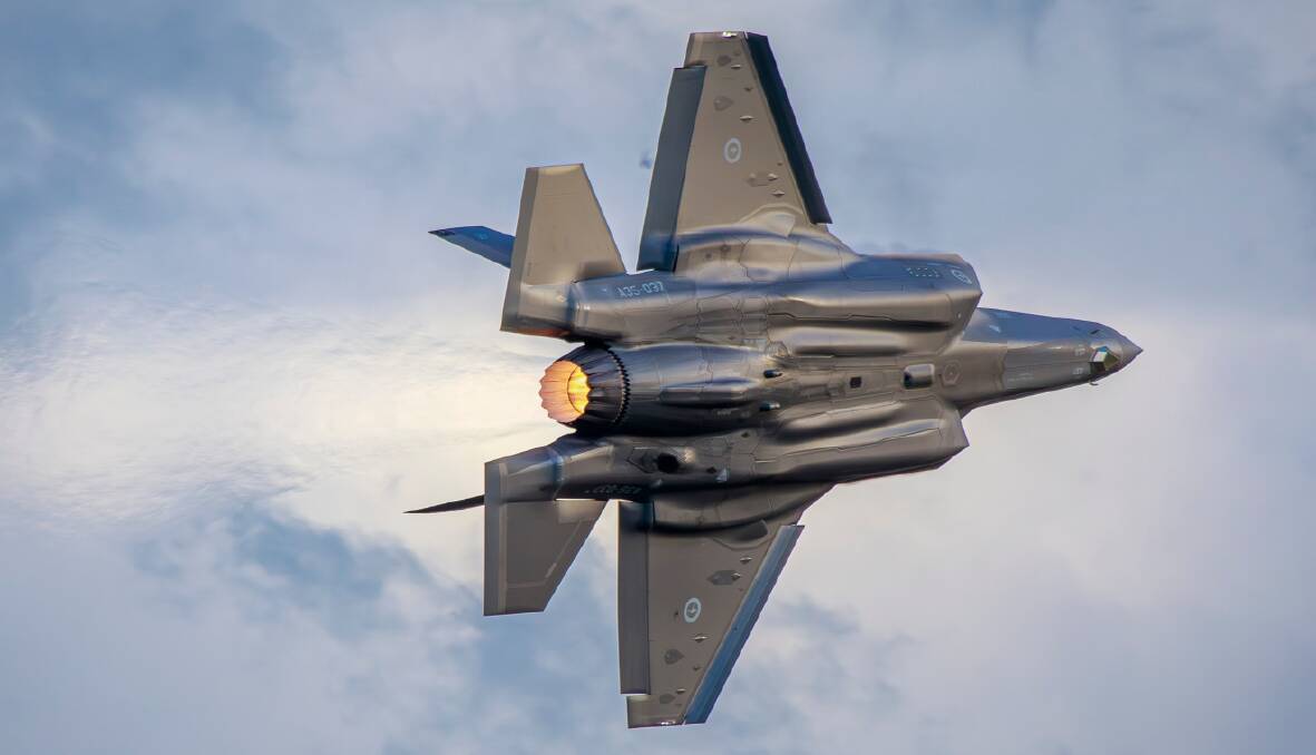The F-35 uses a high-tech paint coating to disperse radio waves and avoid detection. Picture supplied by RAAF 