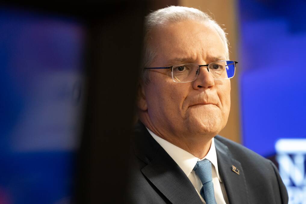 DOWN: Scott Morrison at the National Press Club on Tuesday. Picture: Sitthixay Ditthavong