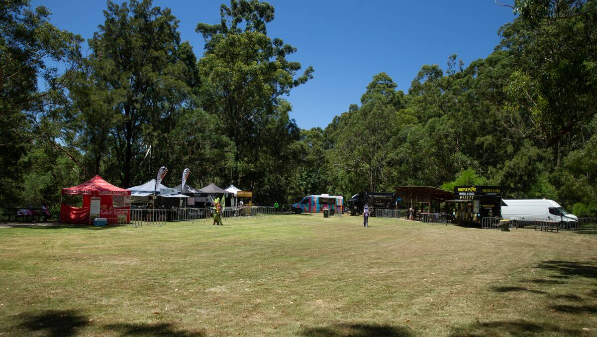 TOO HOT: A near-empty food market at Richley Reserve at 11.30am on Tuesday. Picture: Marina Neil