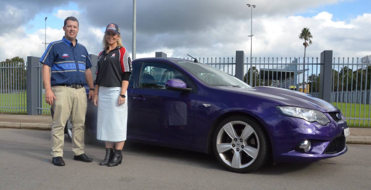Jay Suvaal and former Cessnock deputy mayor Melanie Dagg show their support for Supercars in 2017. File picture