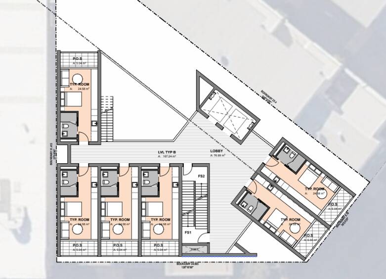 A typical floor plan for the proposed development.