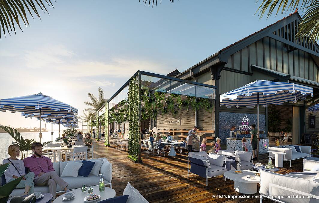 PLAN: An artist's impression of the A Shed's deck, released with Hunter and Central Coast Development Corporation's call for expressions of interest last month. 
