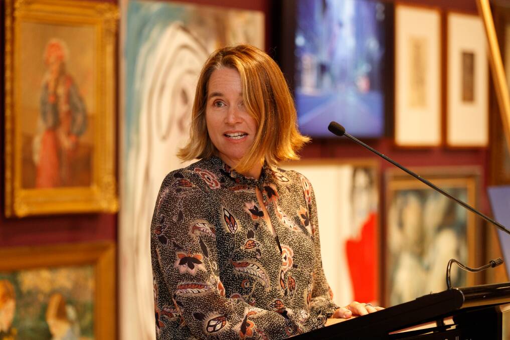 DELIGHTED: Newcastle Art Gallery Foundation chair Suzie Galwey at Friday's funding announcement. Pictures: Max Mason-Hubers